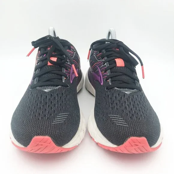 BROOKS Adrenaline 19 Black Purple Athletic Running Sneaker Trainer Shoe Size 9.5 - Picture 2 of 9